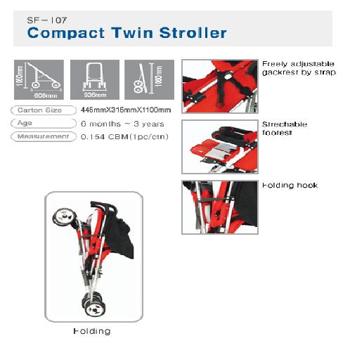compact twin stroller