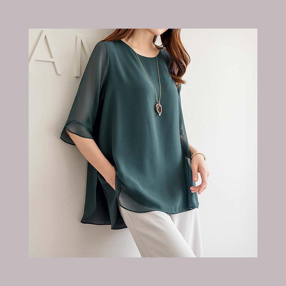 Madam Grace Chiffon Blouse GREEN