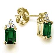 GOLD EARRING SET WITH SYNTHETIC STONES
